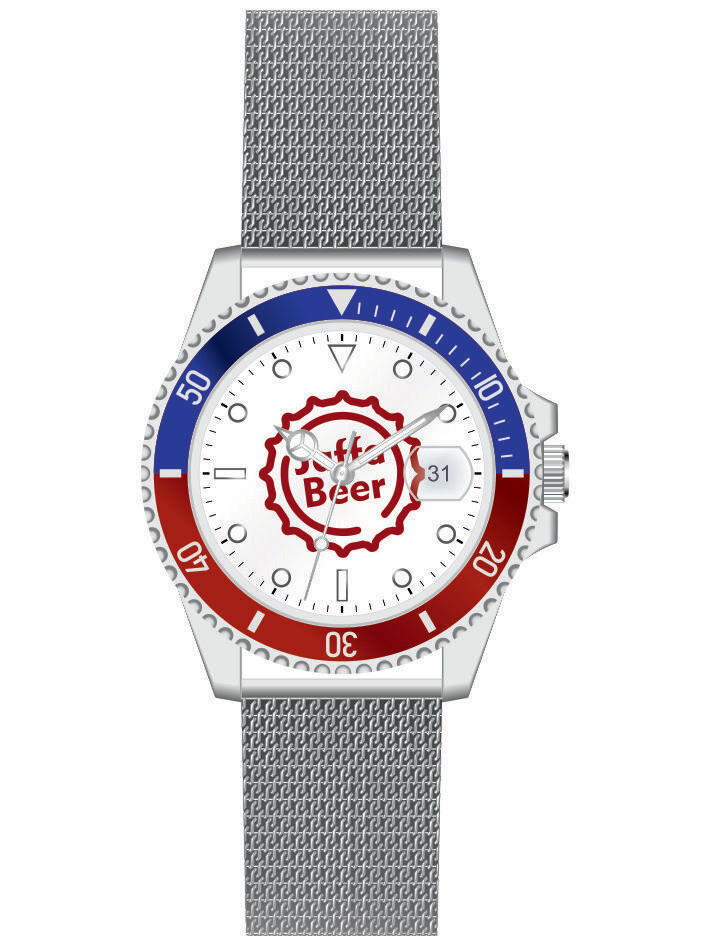 Werbeuhren Made in Germany 
Modell SPORT Ø 40mm Metall Edelstahl