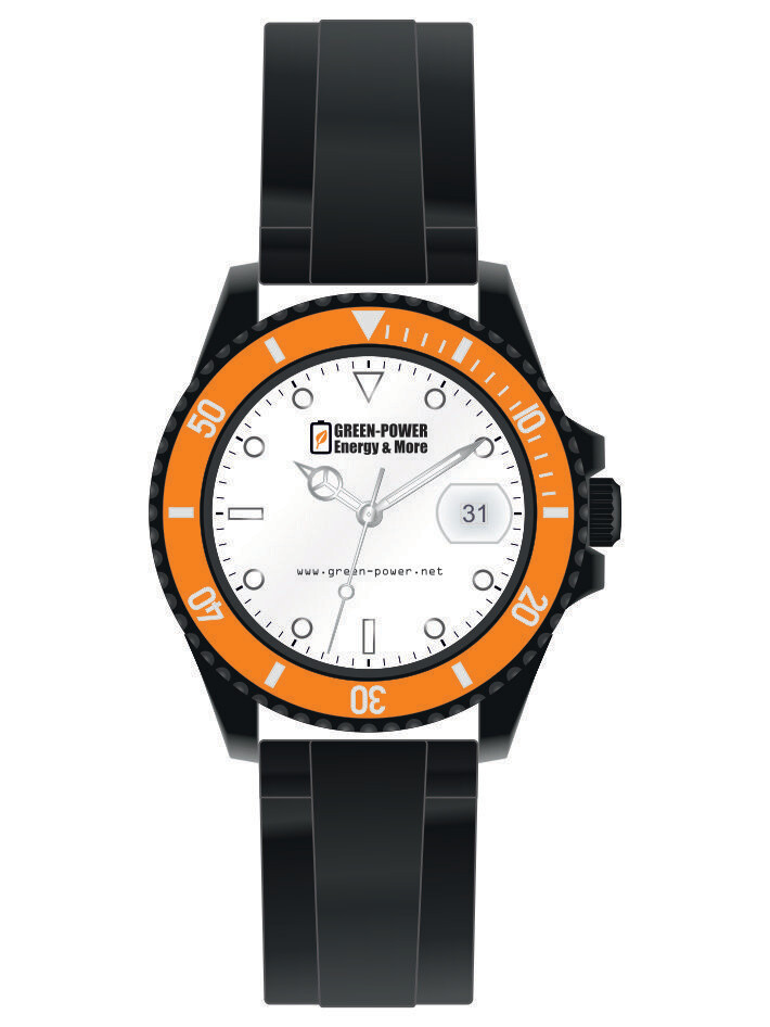 Werbeuhren Made in Germany 
Modell SPORT Ø 40mm Metall Silikon