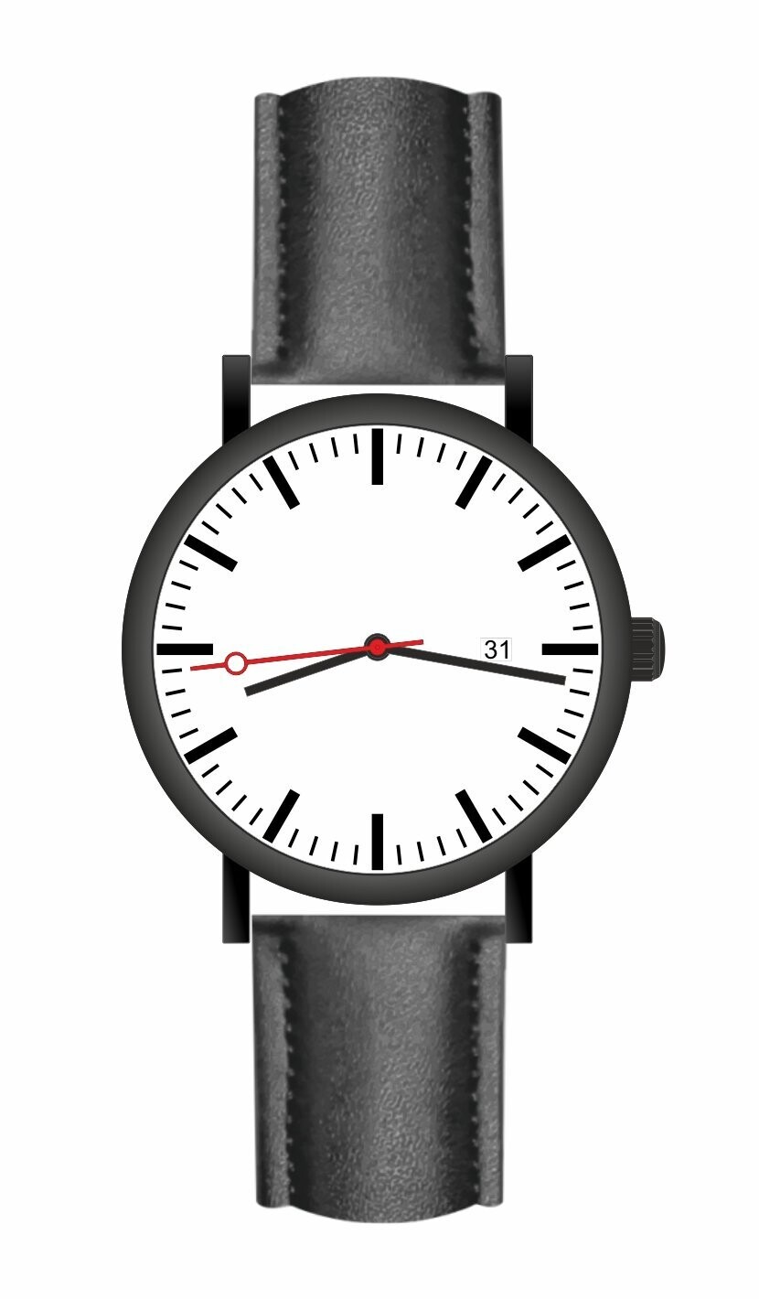 Werbeuhren Made in Germany 
Modell KLASSIK Ø 40mm Metall Silikon