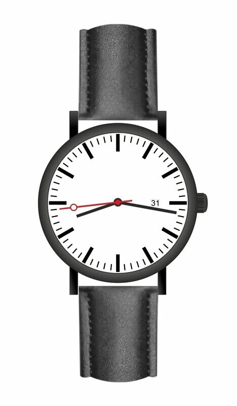 Werbeuhren Made in Germany 
Modell KLASSIK Ø 40mm Metall Silikon