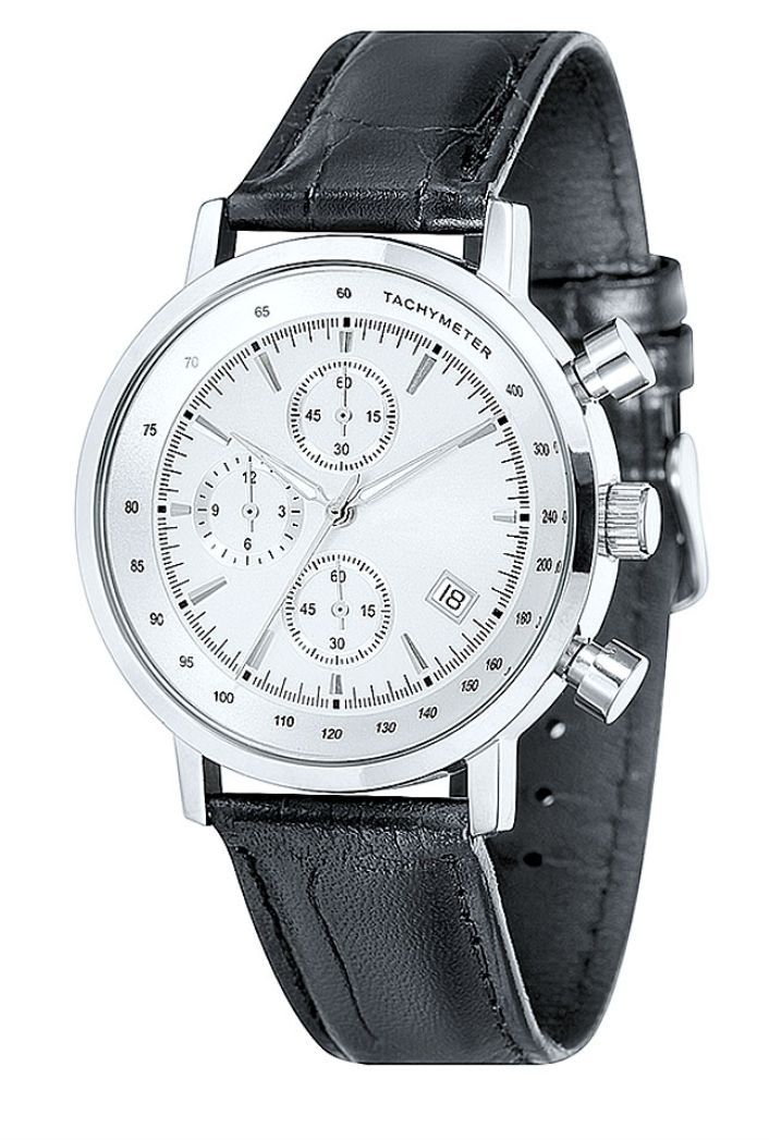 Chronographen, Lederarmband, Wasserdicht  3ATM