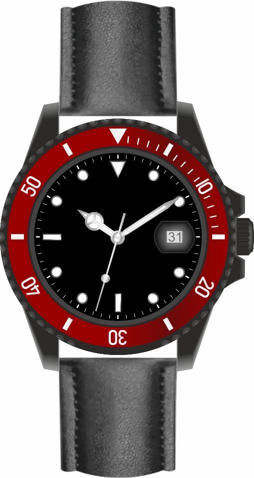 Sportuhr mit Lederarmband, Wasserdicht  3ATM