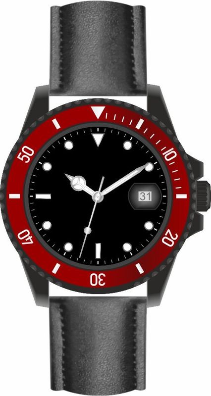 Sportuhr mit Lederarmband, Wasserdicht  3ATM