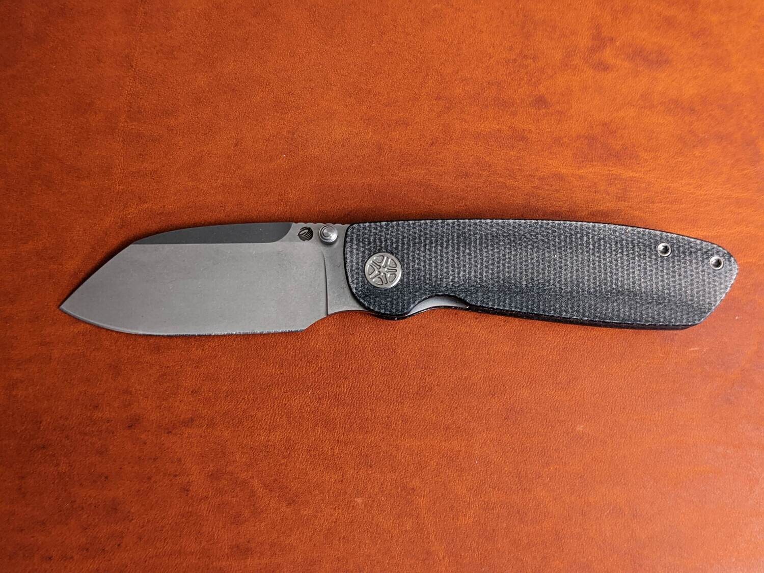 Pre-Order Microburst Pocket Knife - Black Micarta / Stonewashed Blade