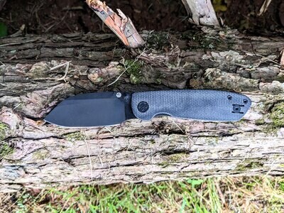 Microburst Pocket Knife - Black Micarta / Blackwashed Blade