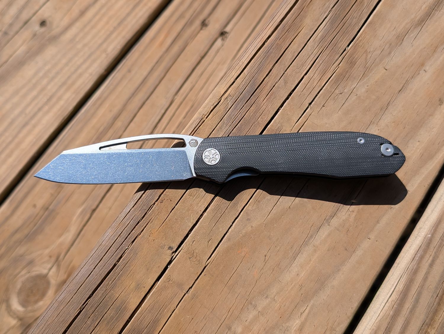 Tempest Pinion Prototype -  Black G10 - AUS10 Steel - AS IS