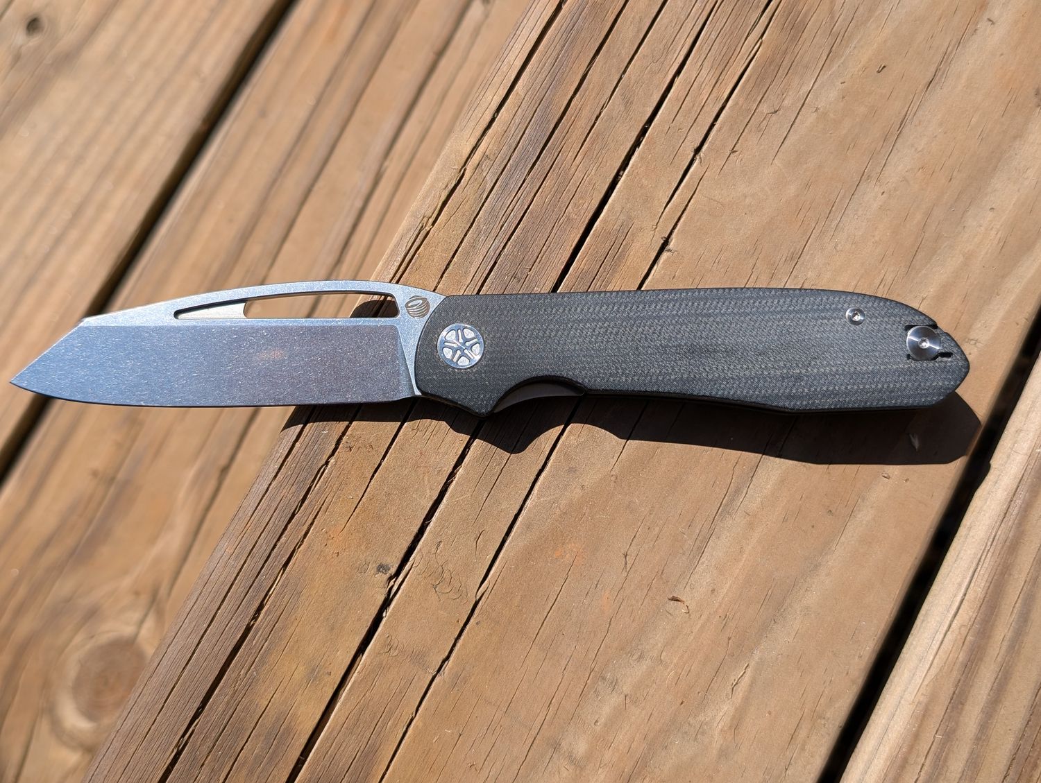 Tempest Pinion Prototype -  Black Micarta - AUS10 Steel - AS IS