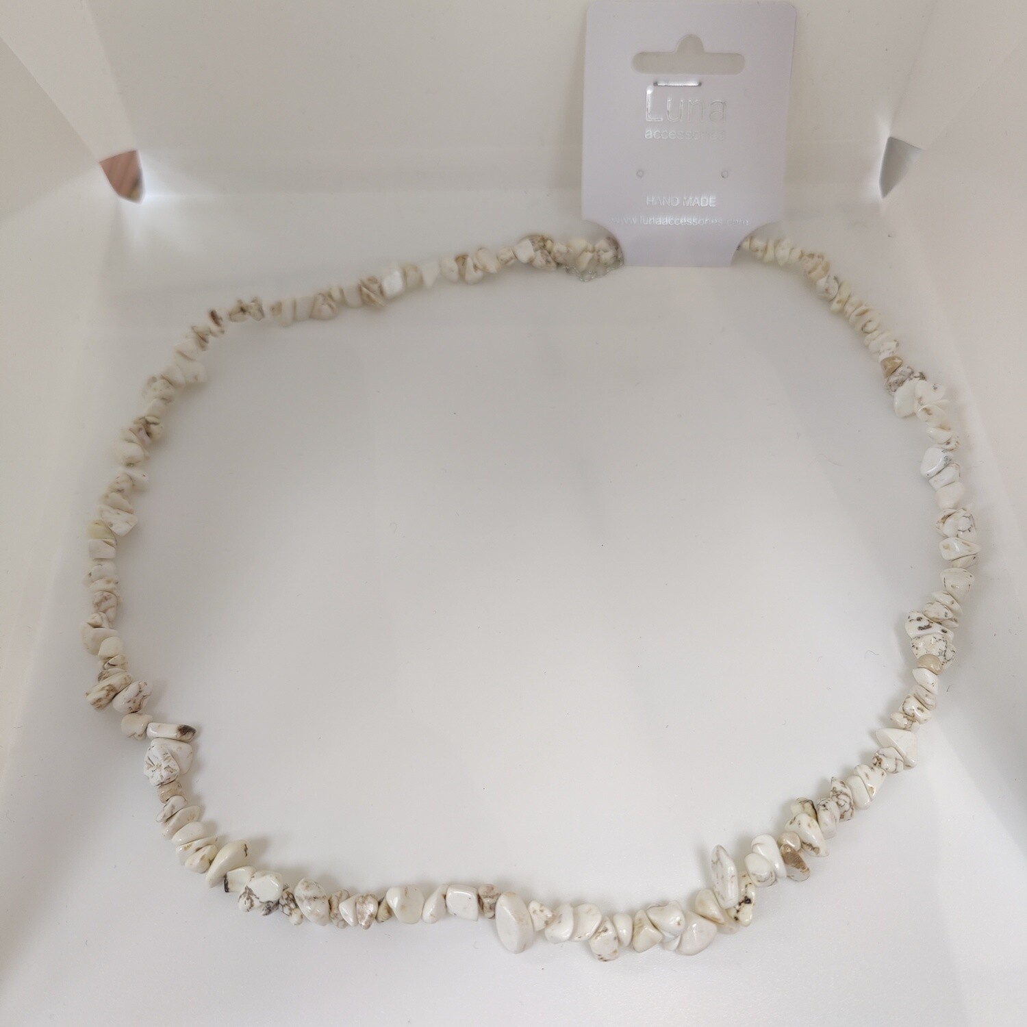 Off White Pebble Stone Necklace