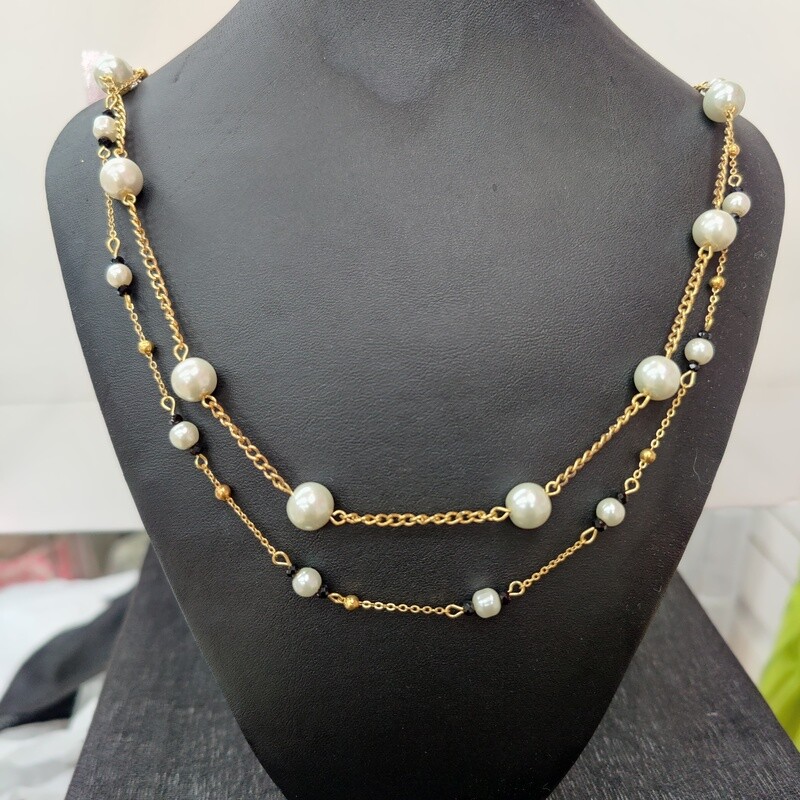 Gold Chained Beaded Necklace