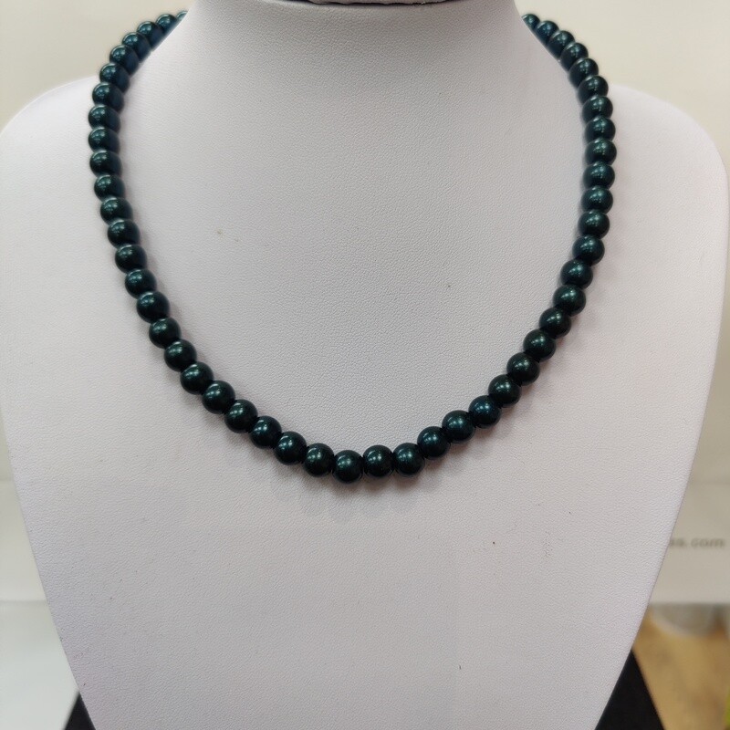 Deep Green Pearl Necklace
