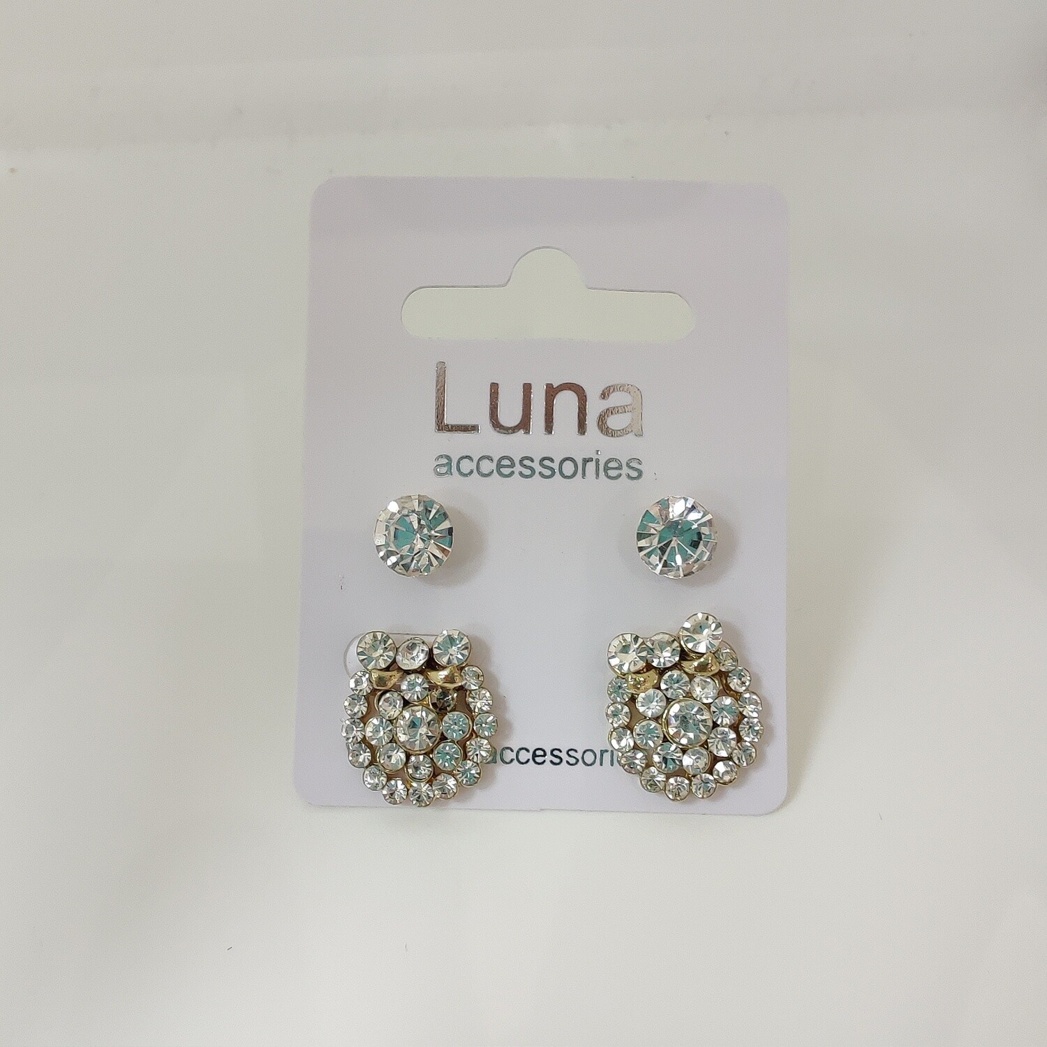 Two Set Diamante Earrings