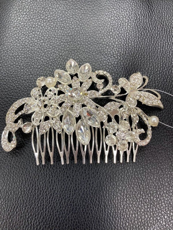 Silver Crystal Hair Clip