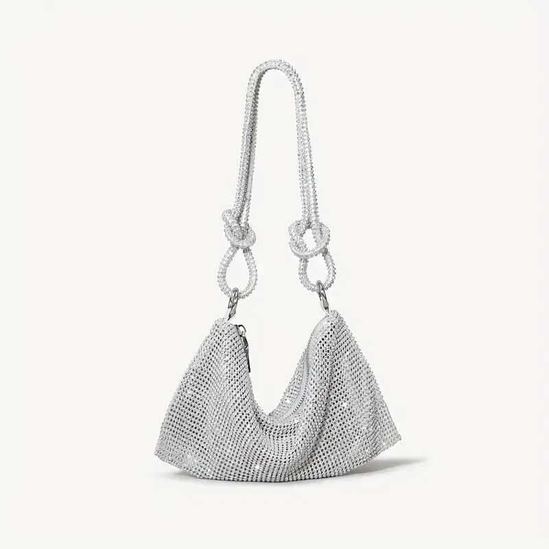 silver hobo style shoulder bag