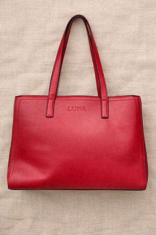 Red "Luna" Tote Bag