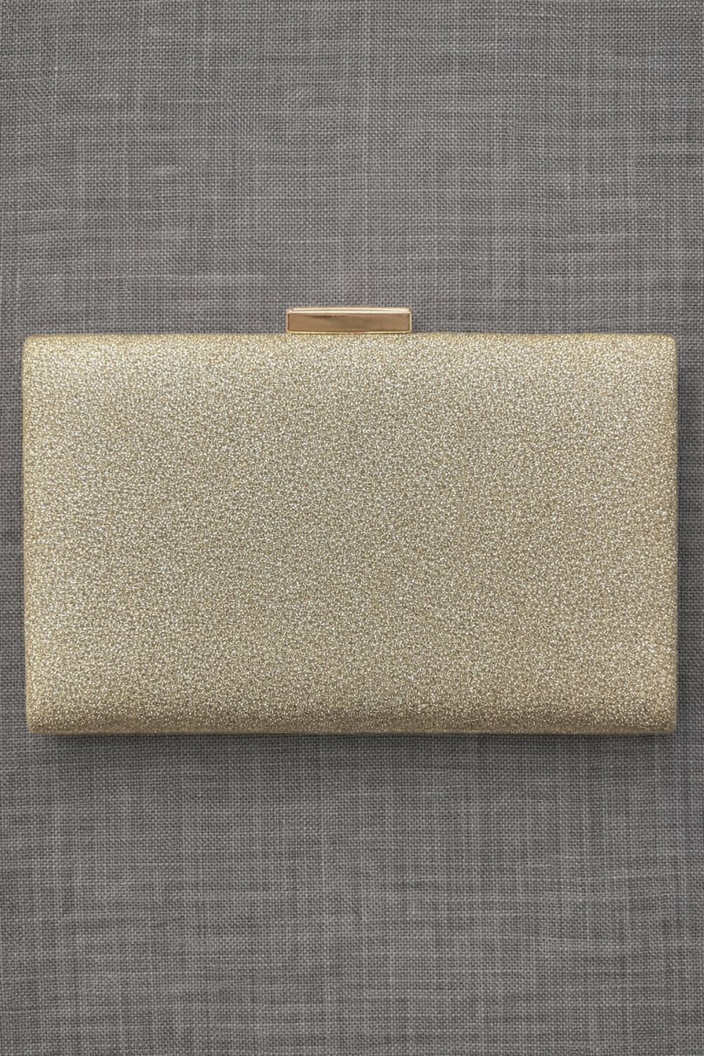 Gold Glitter Clutch Bag with Chain Strap