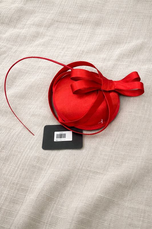 Red  Fascinator