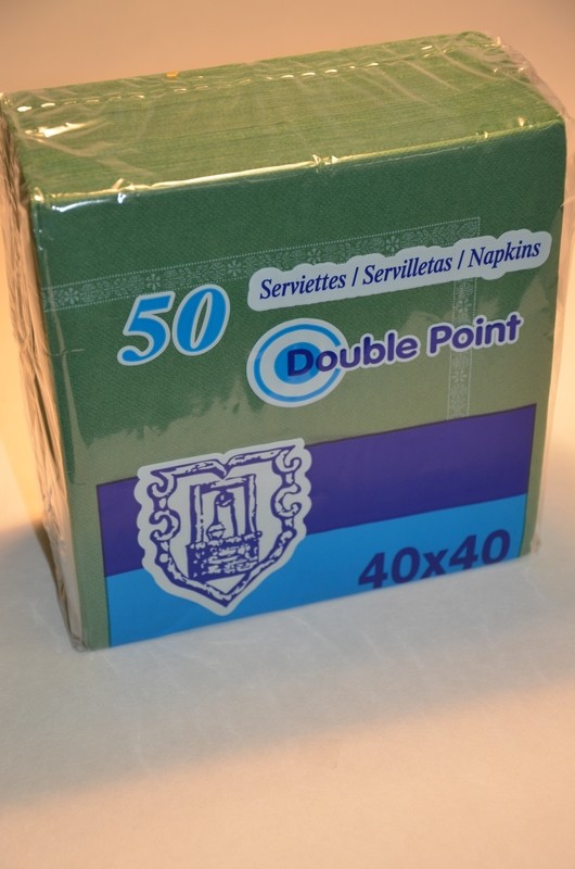 Servietten Double Point 2-lagig grün 40 x 40cm, 40er Pack
