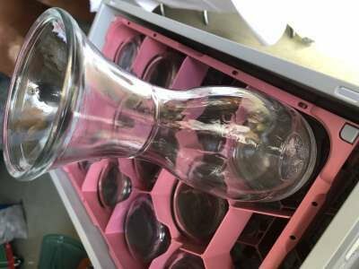 Glaskaraffe 1 Liter in Transportbox