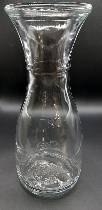 Glaskaraffe 1 Liter in Transportbox