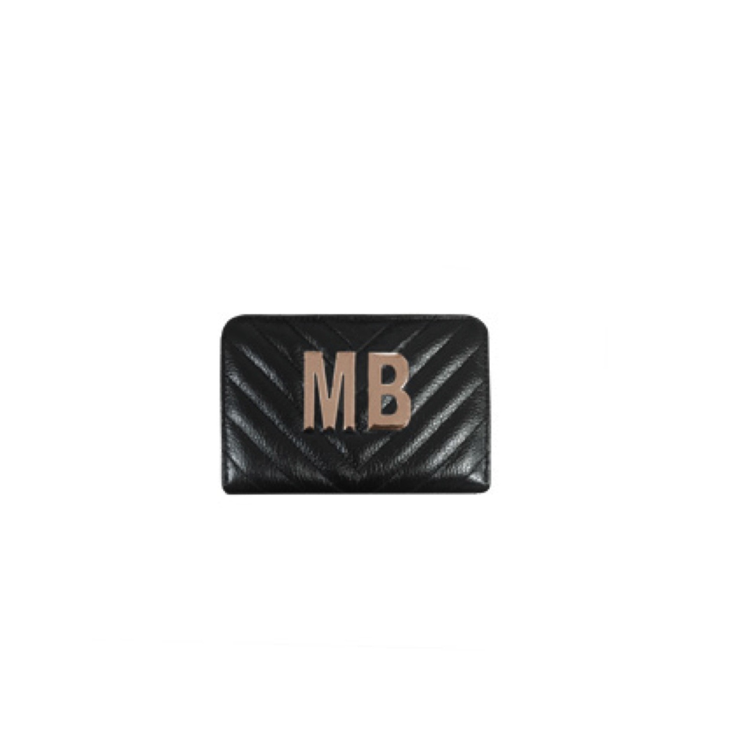 MIA BAG - Portafoglio piccolo Personalizzabile - Nero con finiture ORO