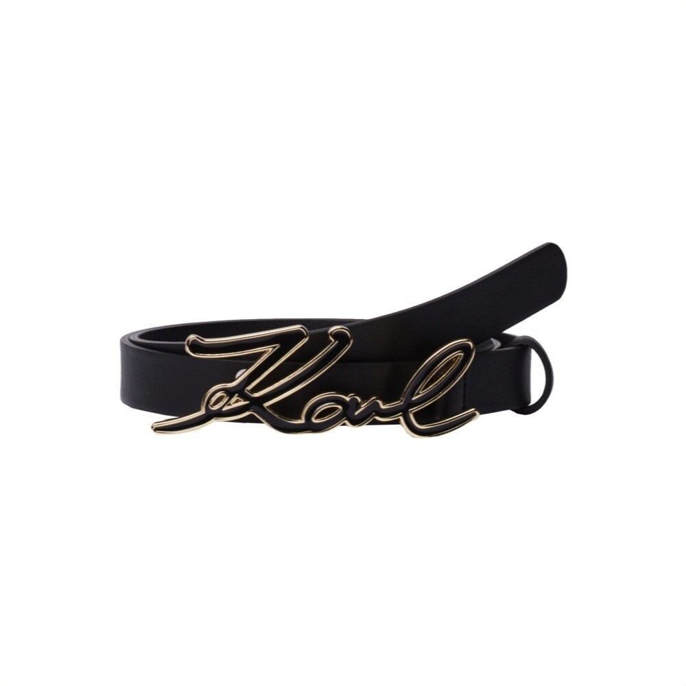 KARL LAGERFELD - Cintura con fibbia con logo Karl - Black