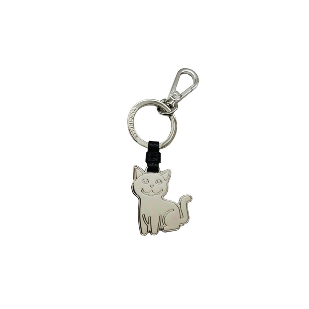 COCCINELLE - Gatto Portachiavi/Charm Basic Metal Nickel - Noir