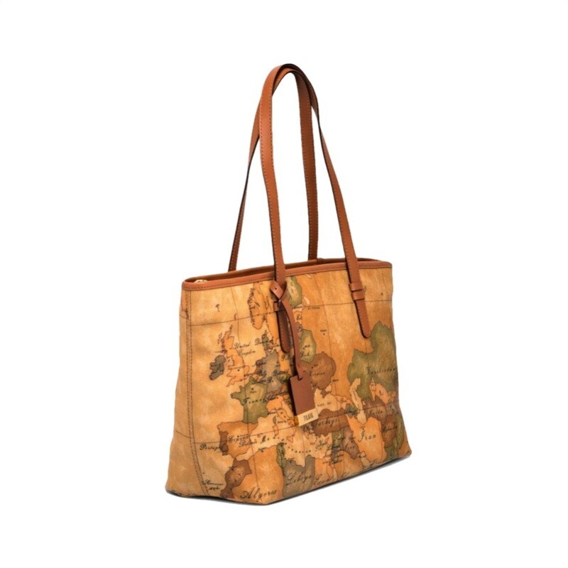 ALVIERO MARTINI - Geo Classic shopping media con zip - Natural