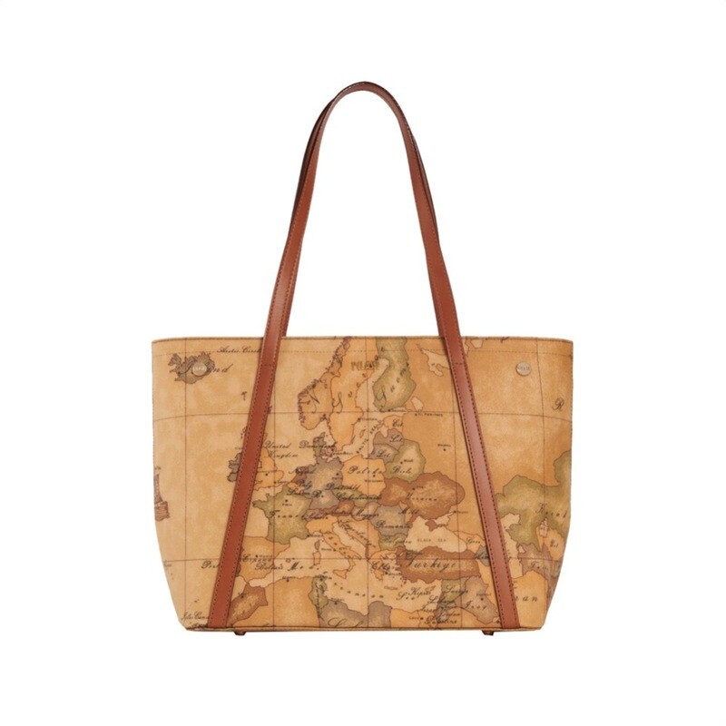 ALVIERO MARTINI - Geo Classic shopping media con borchiette - Natural