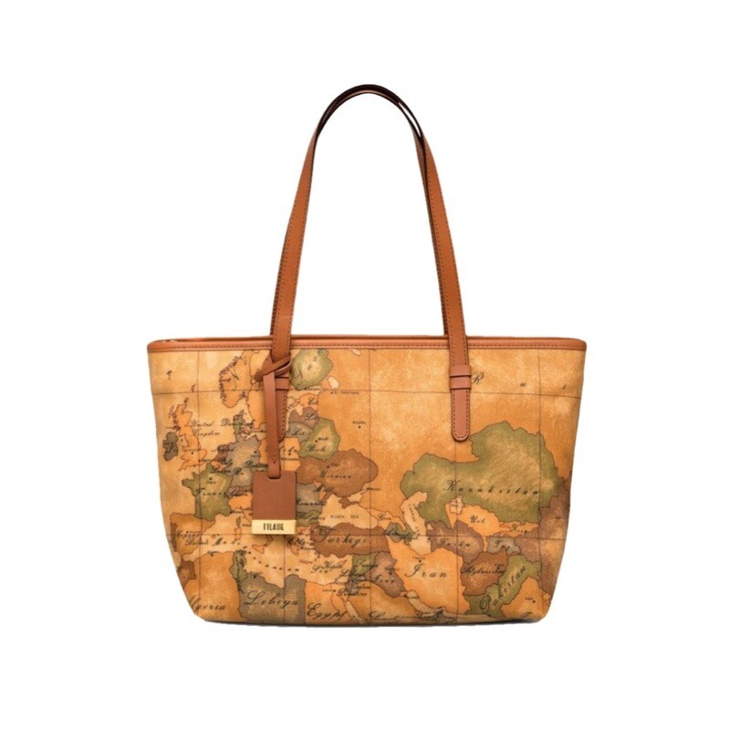 ALVIERO MARTINI - Geo Classic shopping media con zip - Natural