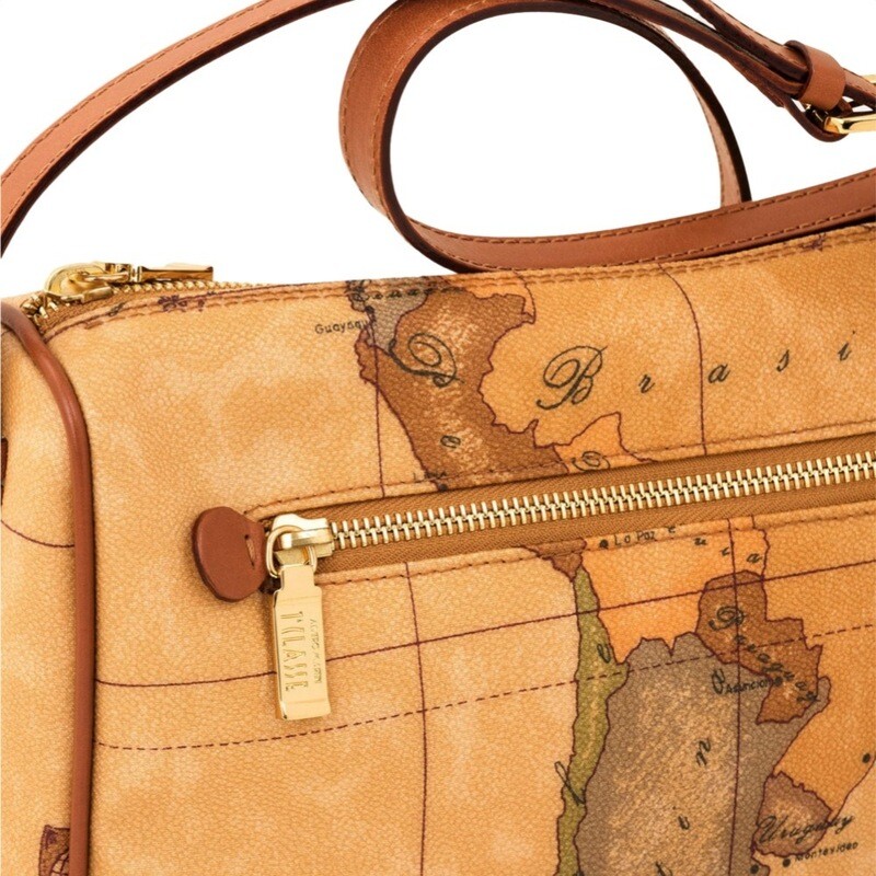 ALVIERO MARTINI - Geo Classic tracolla media con zip - Natural