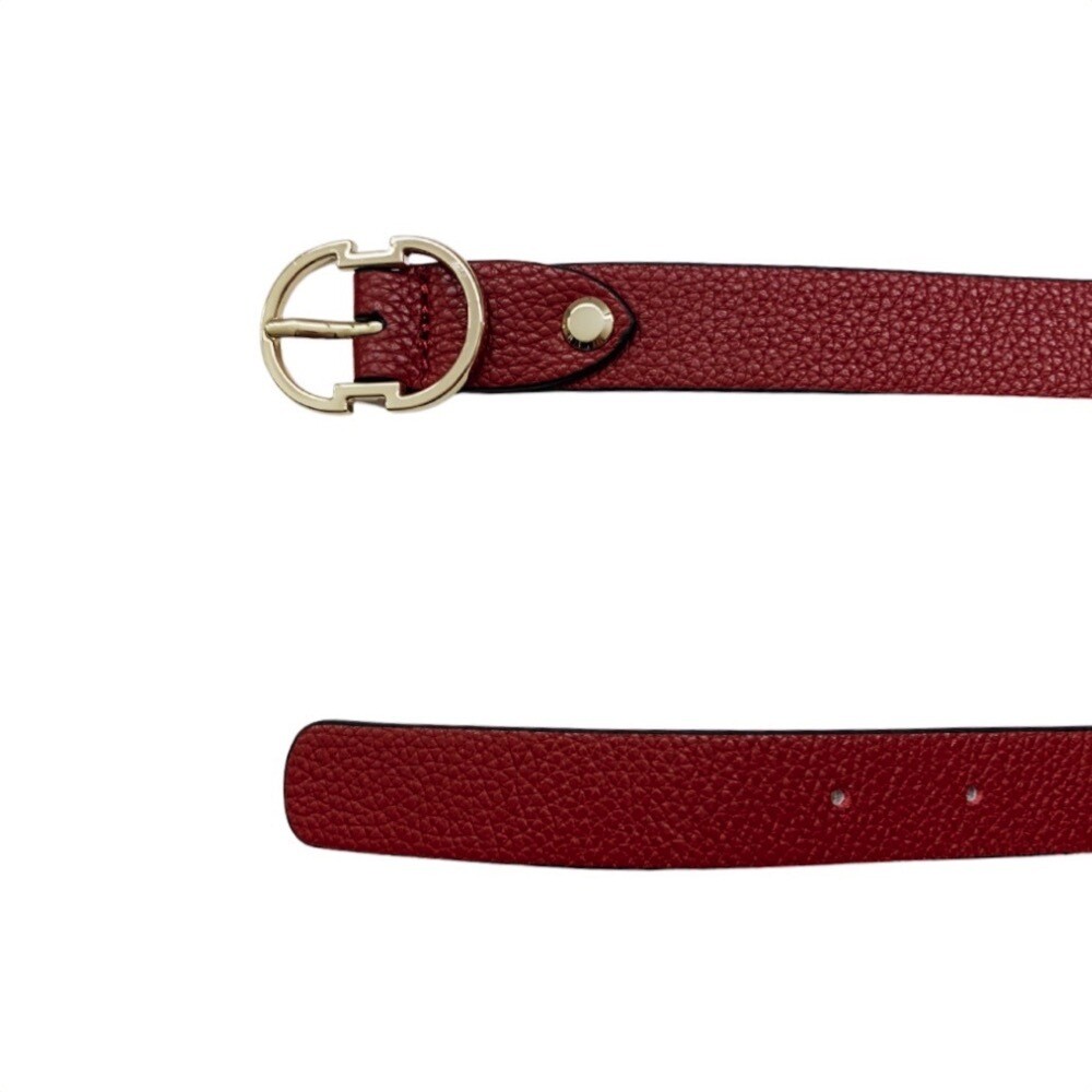 COCCINELLE - Cintura Double C in pelle - Foliage Red