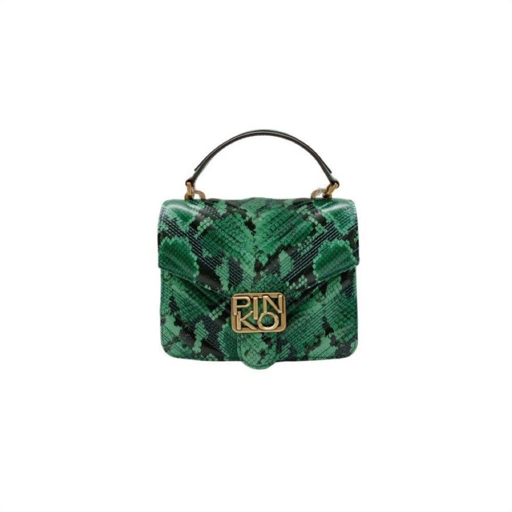 PINKO - Mini Love Bag Top Handle Exotics - Green/Black