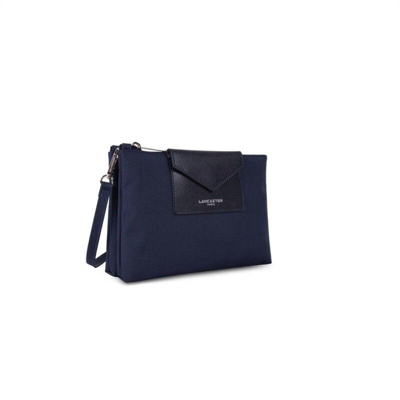 LANCASTER - Smart KBA Crossbody due zip - Bleu Fonce