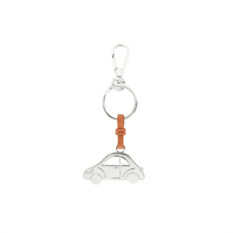 COCCINELLE - Macchina Portachiavi/Charm Basic Metal Nickel - Caramel