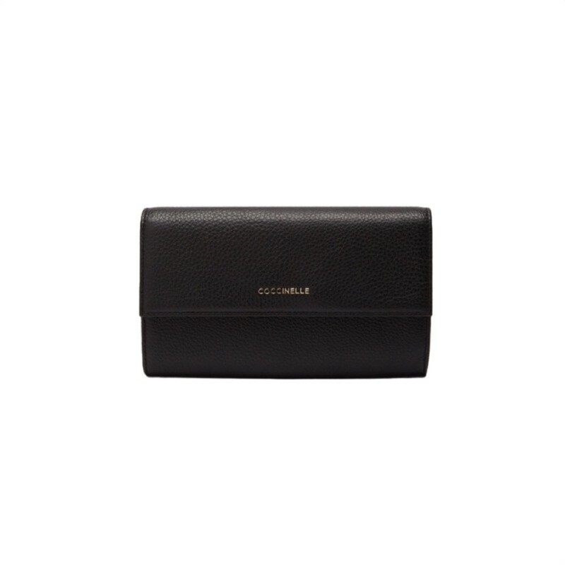 COCCINELLE - Metallic Soft Portafoglio Maxi - Noir
