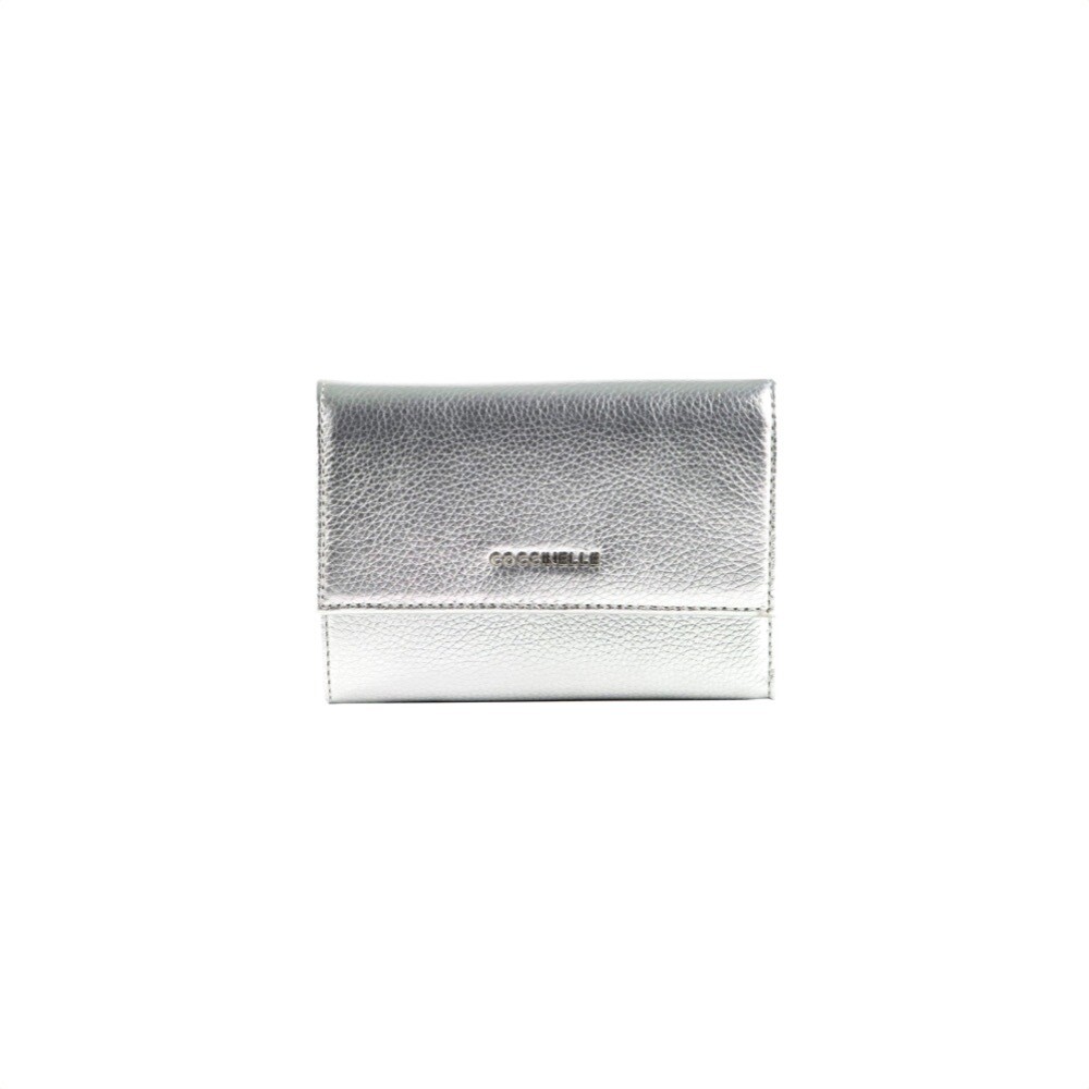 COCCINELLE - Metallic Soft Portafoglio Medio - Silver