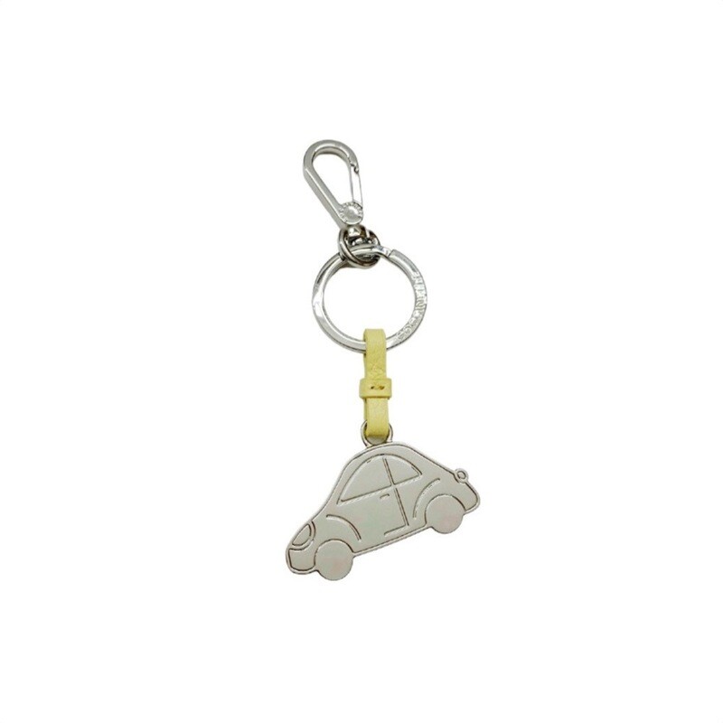 COCCINELLE - Macchina Portachiavi/Charm Basic Metal Nickel - Sorbet Yellow