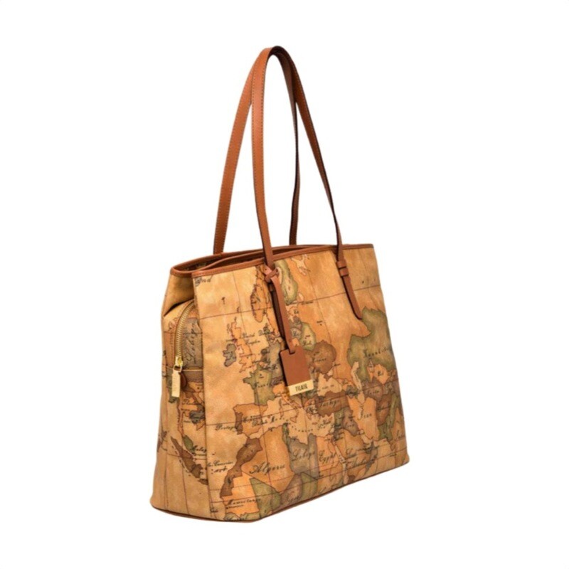 ALVIERO MARTINI - Geo Classic shopping grande tre scomparti - Natural