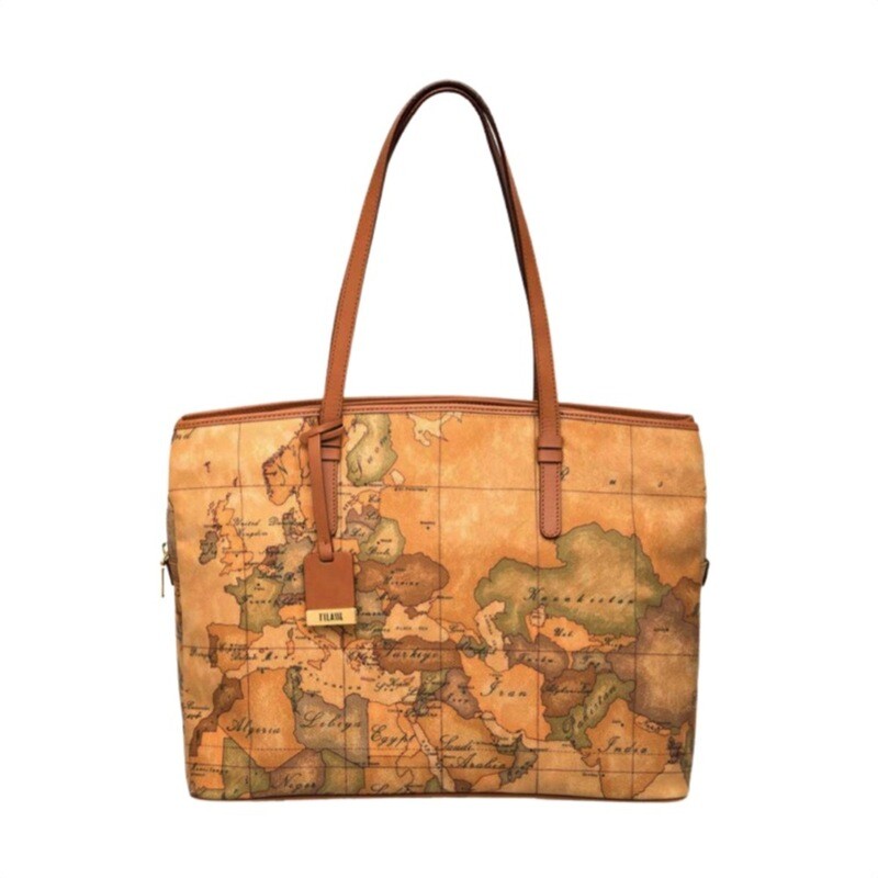 ALVIERO MARTINI - Geo Classic shopping grande tre scomparti - Natural
