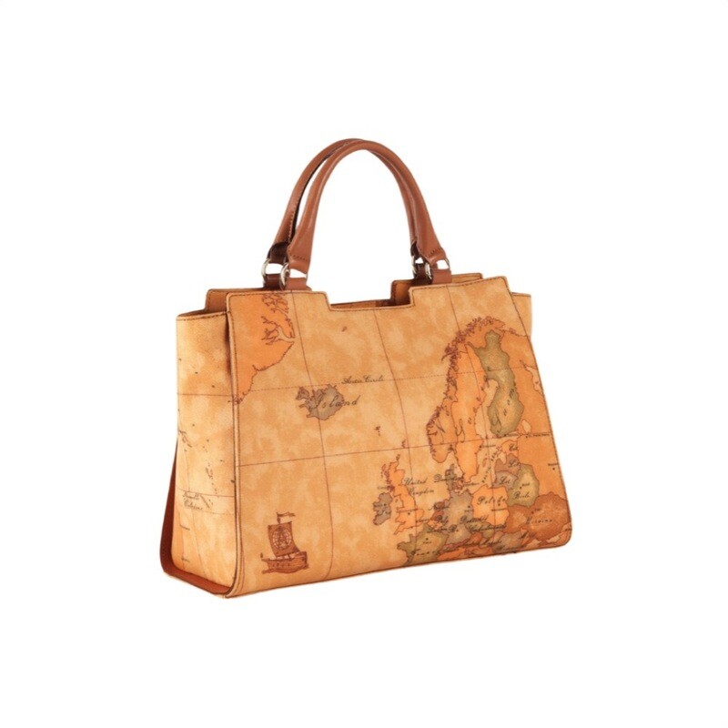 ALVIERO MARTINI - Geo Classic Borsa a mano piccola con banda centrale - Natural
