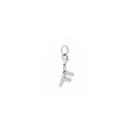 LANCEL - Charm Lettera "F" - Shiny Nickel