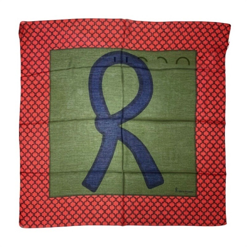 ROBERTA DI CAMERINO - Foulard &quot;R&quot; 90x90 - Green/Blue/Red
