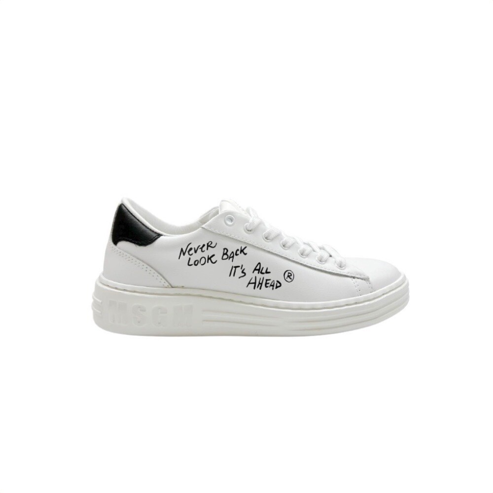 MSGM - Sneakers in pelle Iconic Cupsole - Black/Optic White