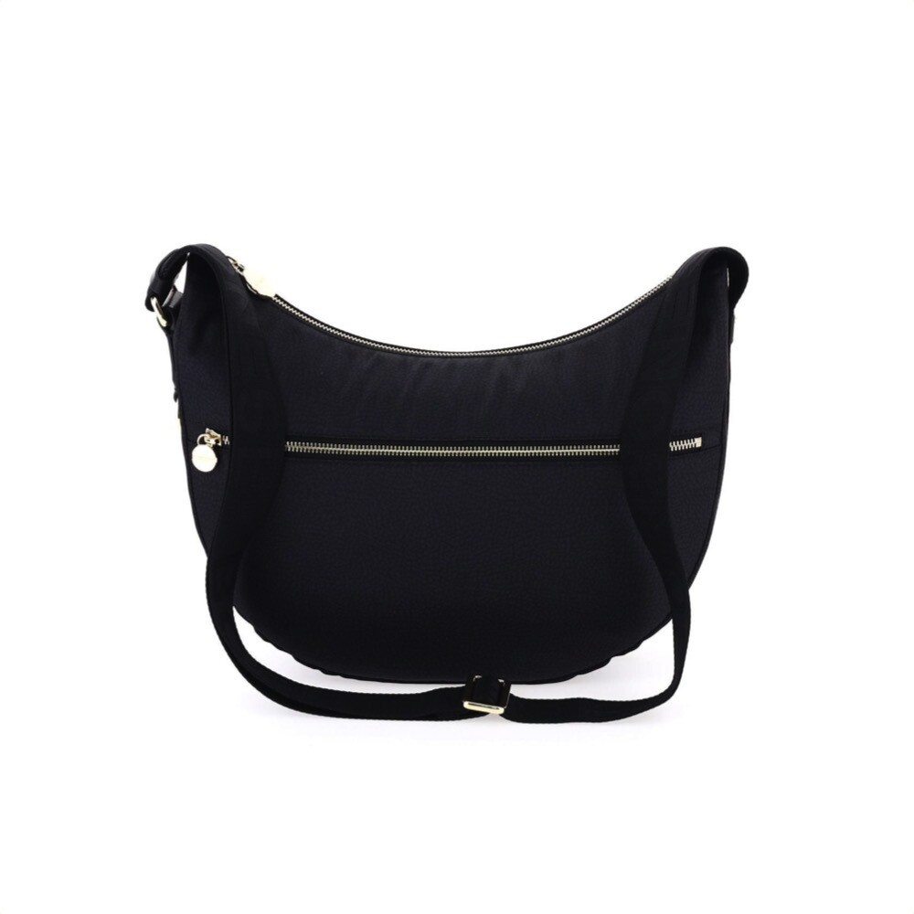BORBONESE - Luna Bag Middle Nylon Riciclato OP con zip - Black