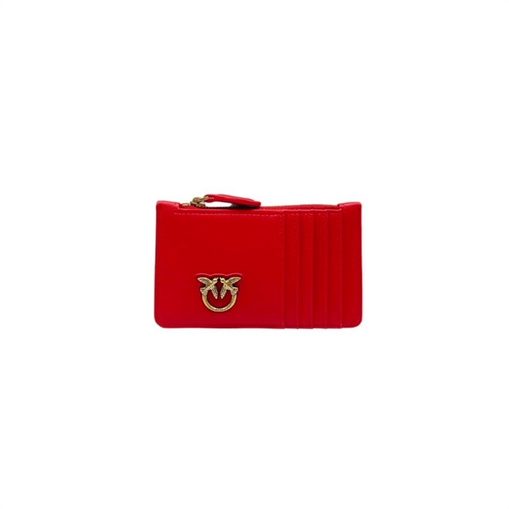 PINKO - Airone Credit Card Holder V Quilt - Red