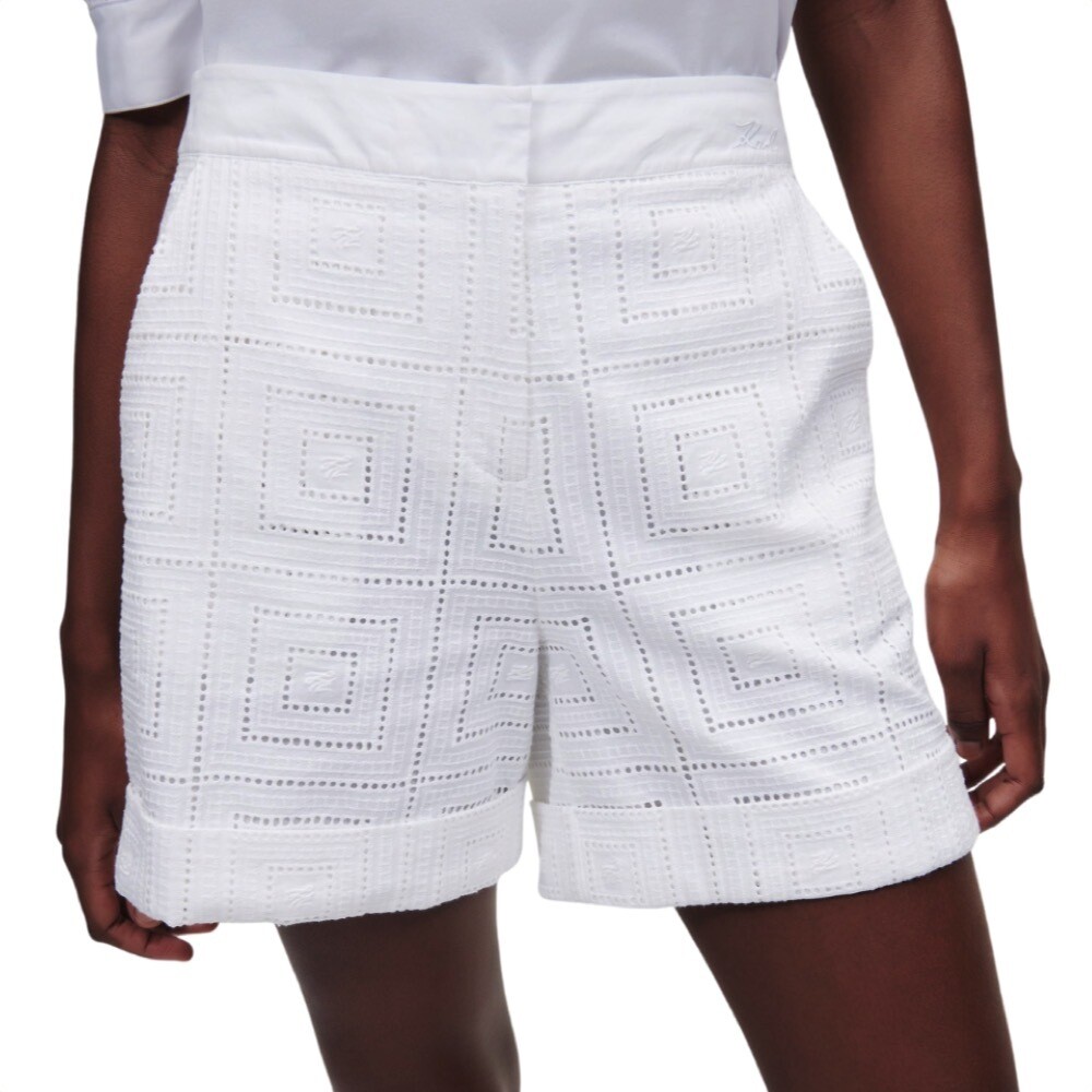 KARL LAGERFELD - Pantaloncini in pizzo sangallo - White