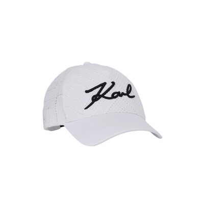 KARL LAGERFELD - Cappellino in pizzo sangallo - White