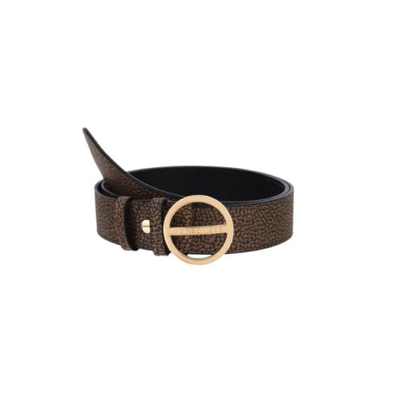 BORBONESE - Graffiti Cintura reversibile Vite &quot;B&quot; - OP Natural/Black