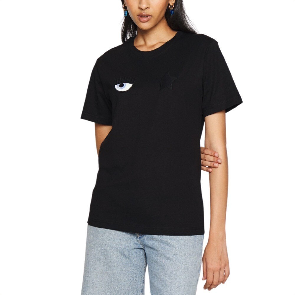 CHIARA FERRAGNI - Eye Star Embro t-shirt - Black