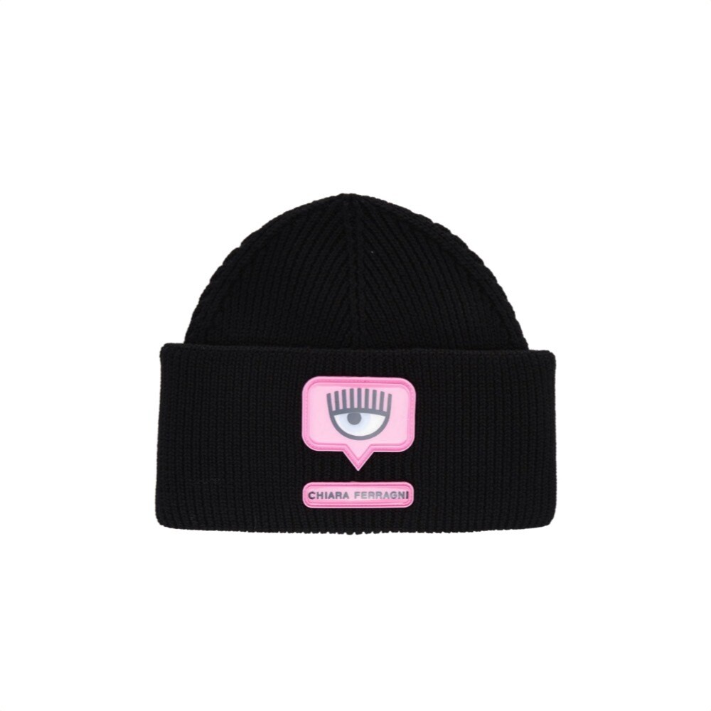 CHIARA FERRAGNI - Eye Like Patch Berretto - Black